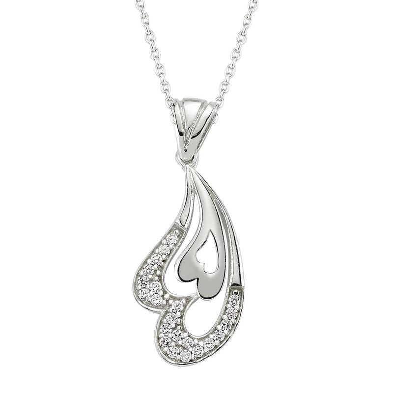 Silver Heart Necklace for Women