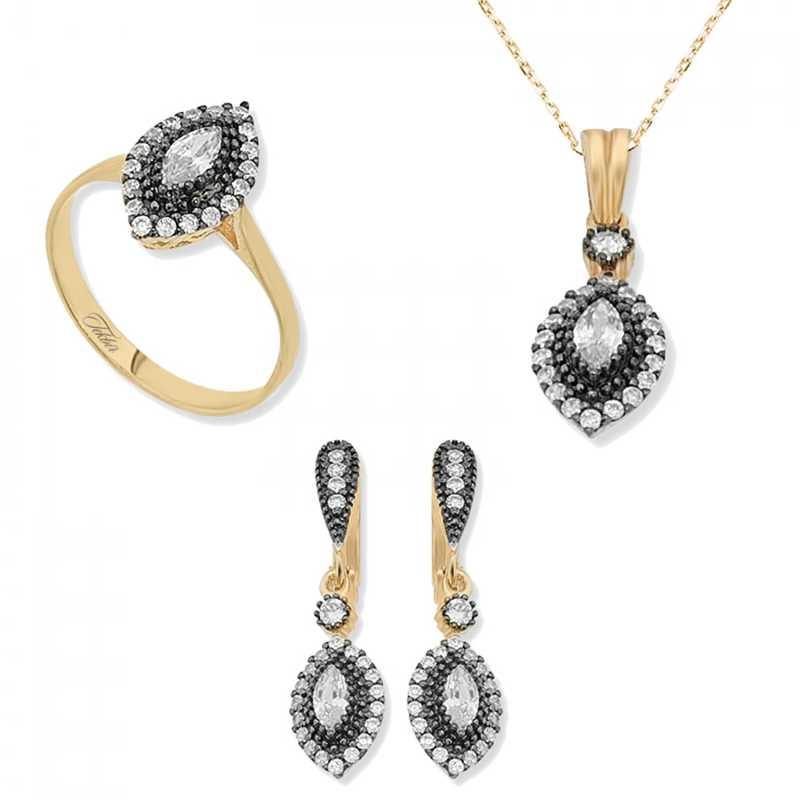 Silver Diamond Mounted Shuttle Ladies Set