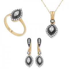 Silver Diamond Mounted Shuttle Ladies Set