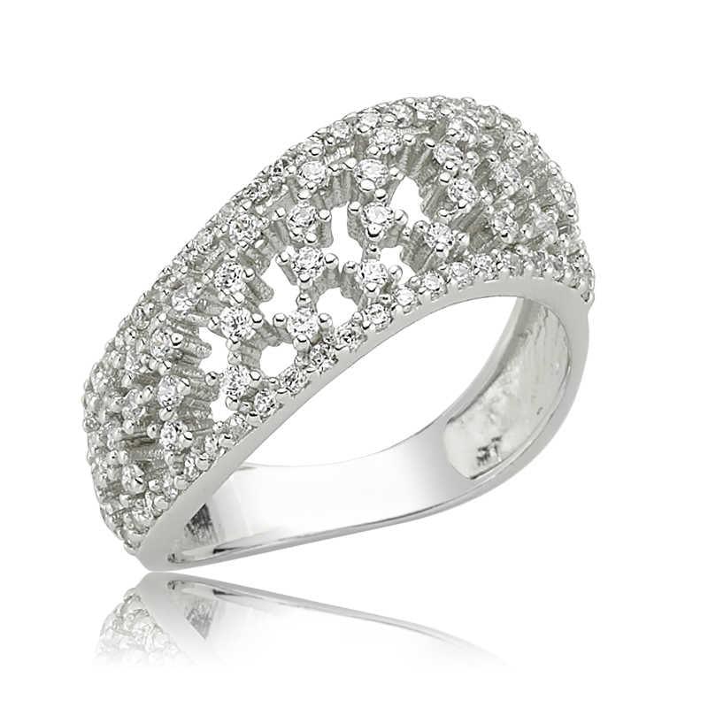 Bague pour femme à motif tapis argenté