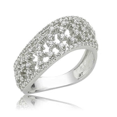 Bague pour femme à motif tapis argenté