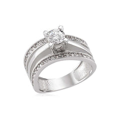 Silver Single Stone Women's Ring